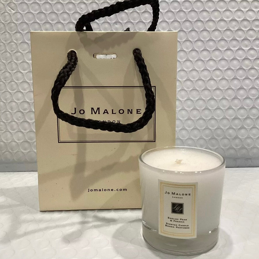 Jo Malone English Pear & Freesia Scented Mini Candle with wrap and bag
