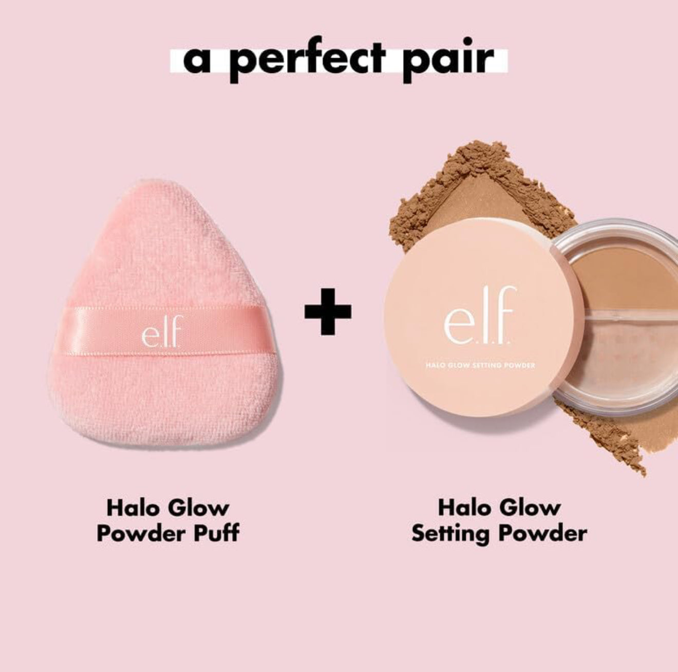 e.l.f. Halo Glow Powder Puff, Soft, Reusable Powder Puff For Applying Loose Or Pressed Powder