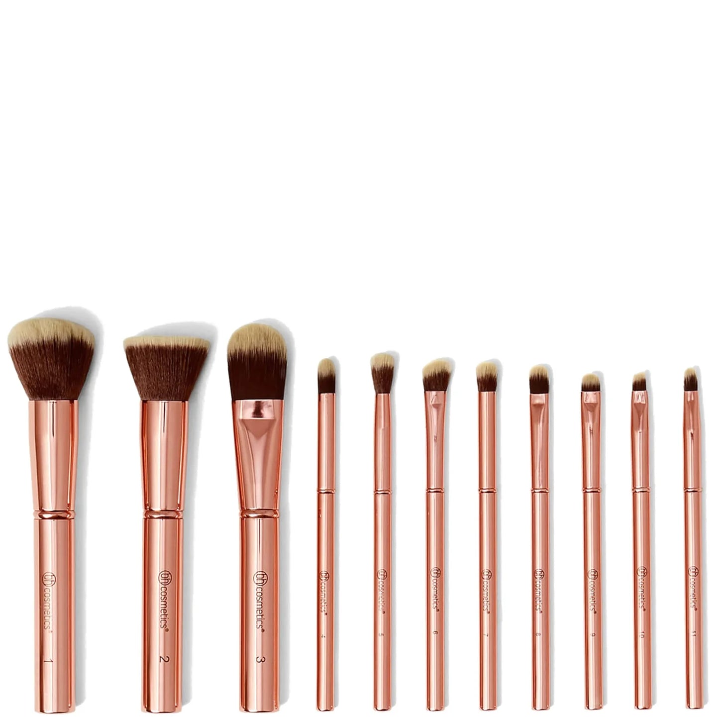 BH Cosmetics Metal Rose 11 Piece Brush Set With Cosmetic Bag