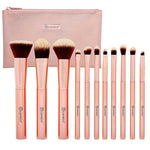 BH Cosmetics Metal Rose 11 Piece Brush Set With Cosmetic Bag