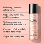 ICONIC LONDON Prep-Set-Glow Hydrating + Setting + Glowing Spray, 3-in-1