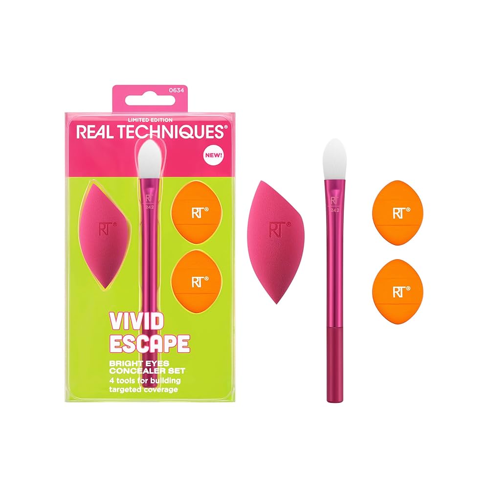 Real Techniques Vivid Escape Bright Eyes Concealer 4 Piece Set,