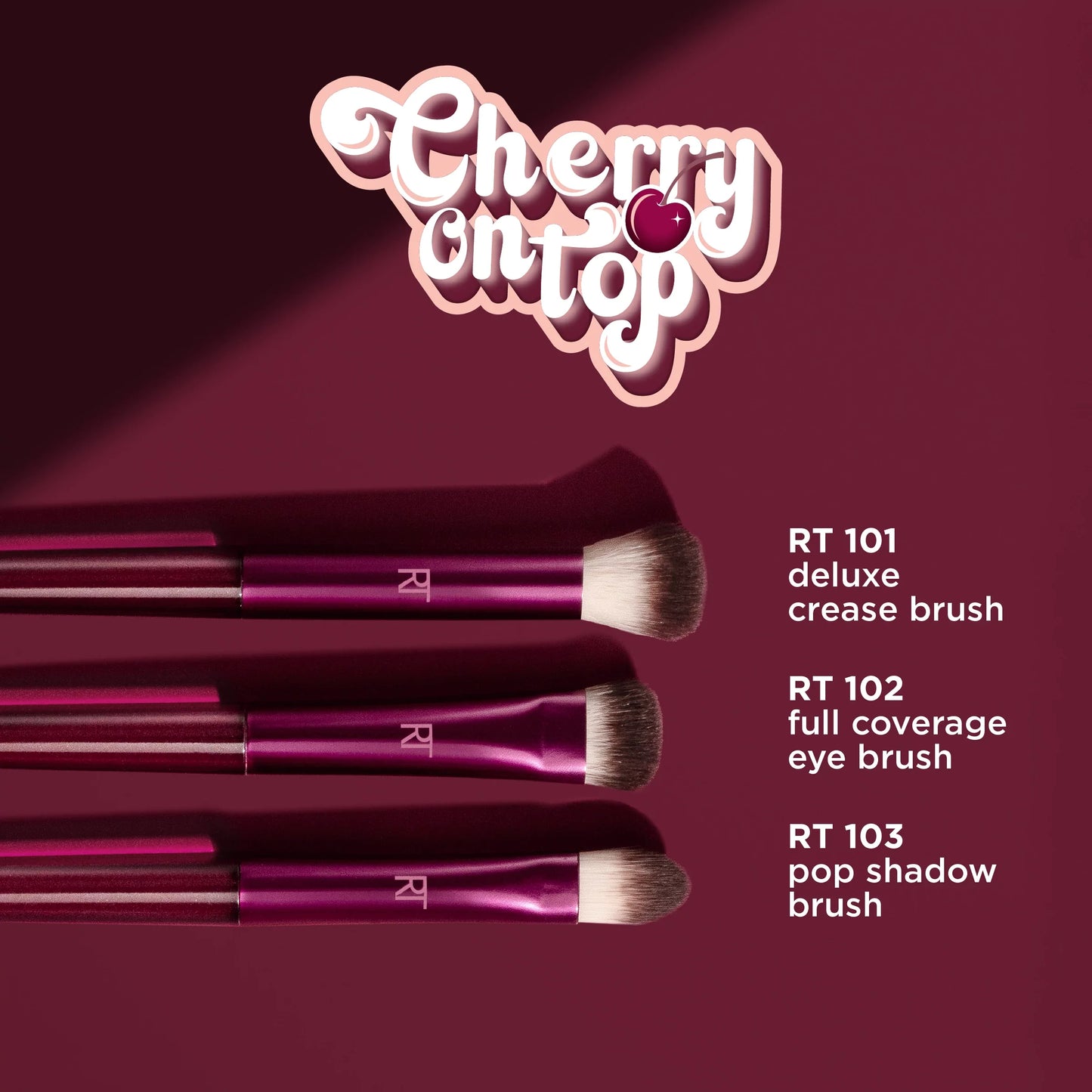Real Techniques Cherry On Top MesmerEYES Brush Trio, 3 Piece Set