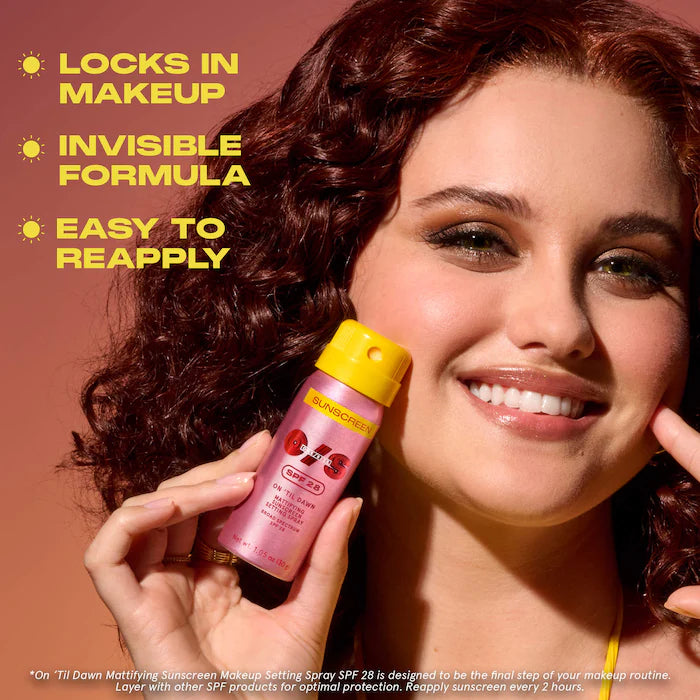 ONE/SIZE by Patrick Starrr 
On 'Til Dawn Mattifying Sunscreen Makeup Setting Spray SPF 28