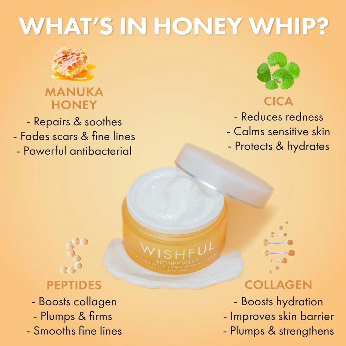 WISHFUL Honey Whip Peptide Moisturizer 55 g