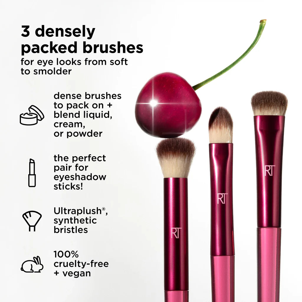 Real Techniques Cherry On Top MesmerEYES Brush Trio, 3 Piece Set