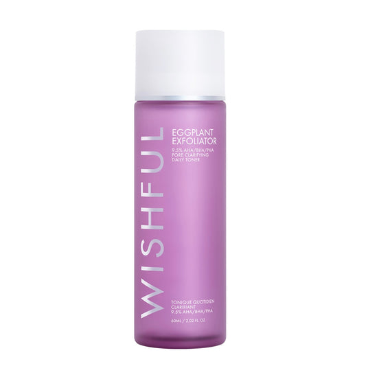 WISHFUL Eggplant Exfoliator: 9.5% AHA, BHA & PHA Pore Clarifying daily toner