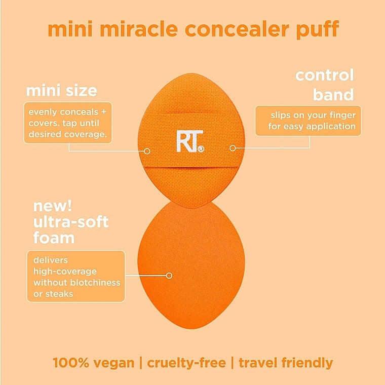 Real Techniques Mini Miracle Concealer Puff Makeup Sponge Set, 6 pieces