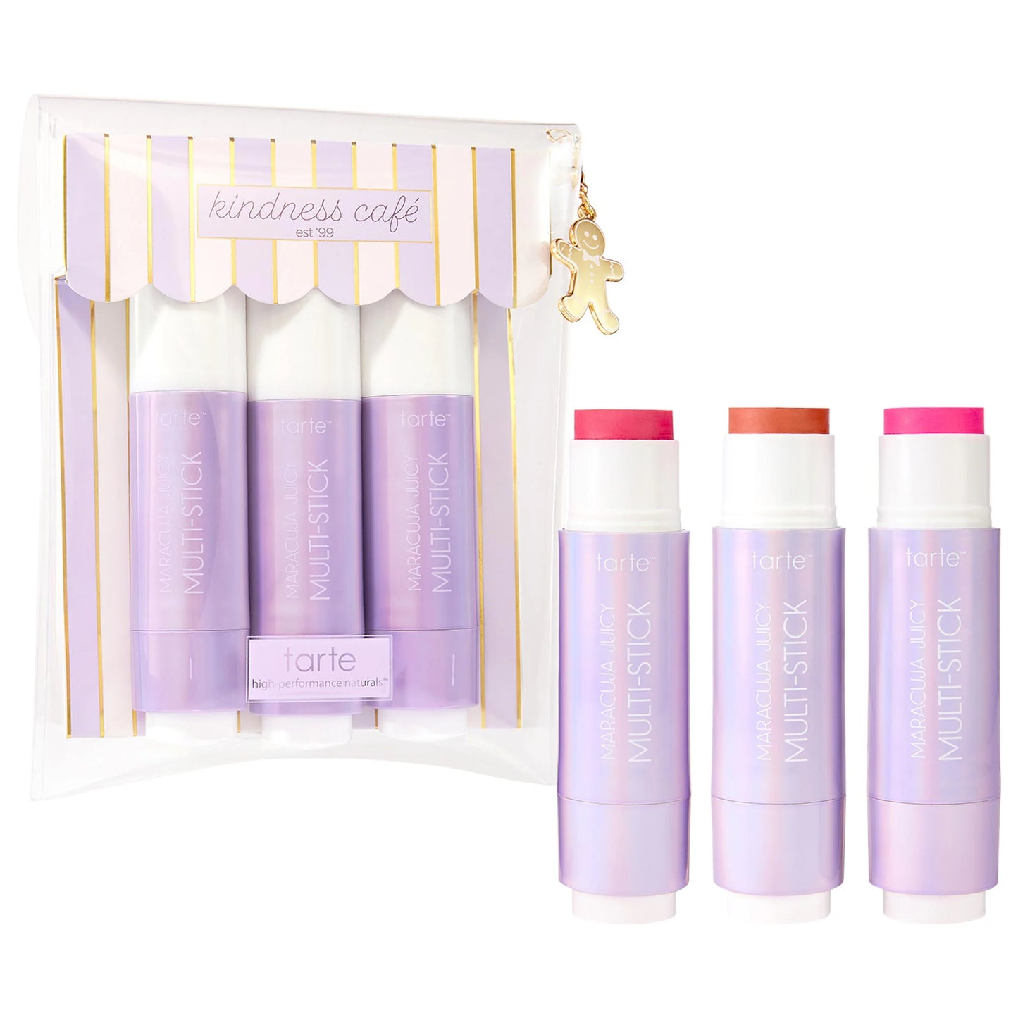 tarte 
cheek soufflé maracuja juicy blush and lip multi-stick trio